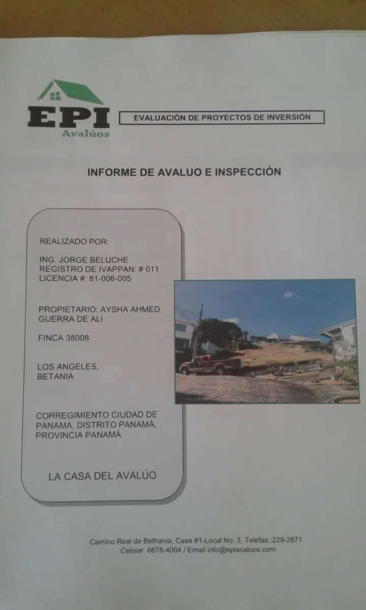 Lote de construcción residencial (R2B) en Los Ángeles, Betania, Ciudad de Panamá