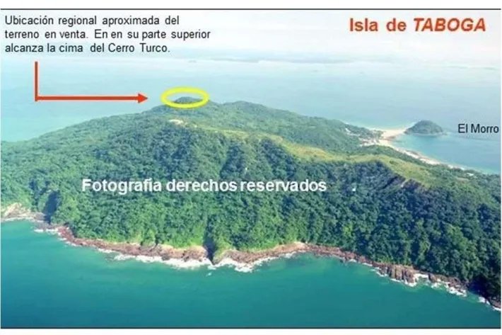 Land for sale in Isla Taboga, Gulf of Panama
