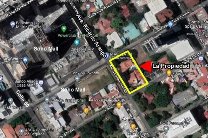 Land lot for sale in Obarrio, Panama City